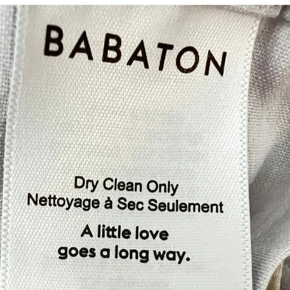 Babaton Day Pant Linen Blend Trouser Sz S Light Purple High-Waisted Straight Leg